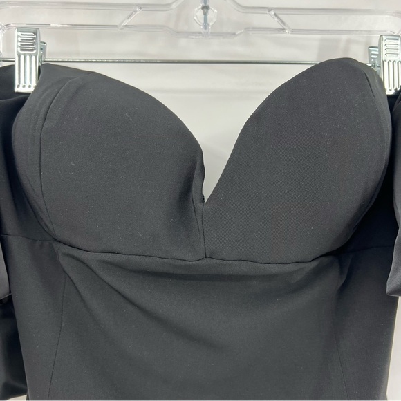 Ronny Kobo Gioia Black Puff Sleeve Mini Dress Size M LBD NYE Night Out - Picture 3 of 9